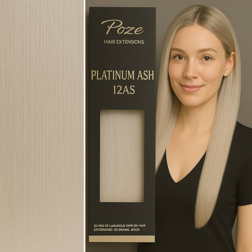 Teippi On Hiustenpidennys Premium - 12AS Platina Tuhka