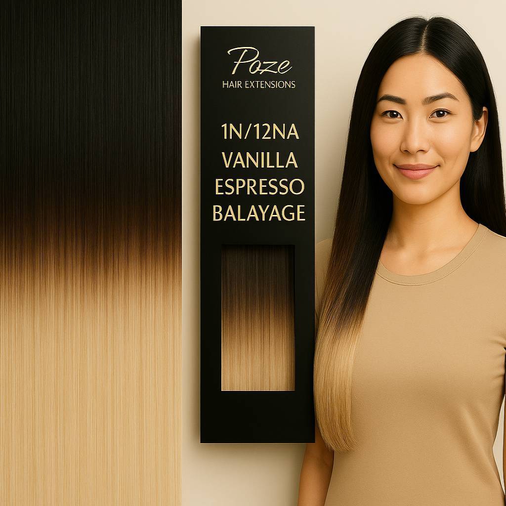Teippi On Hiustenpidennys Premium - 1N/12NA Vanilja Espresso Balayage